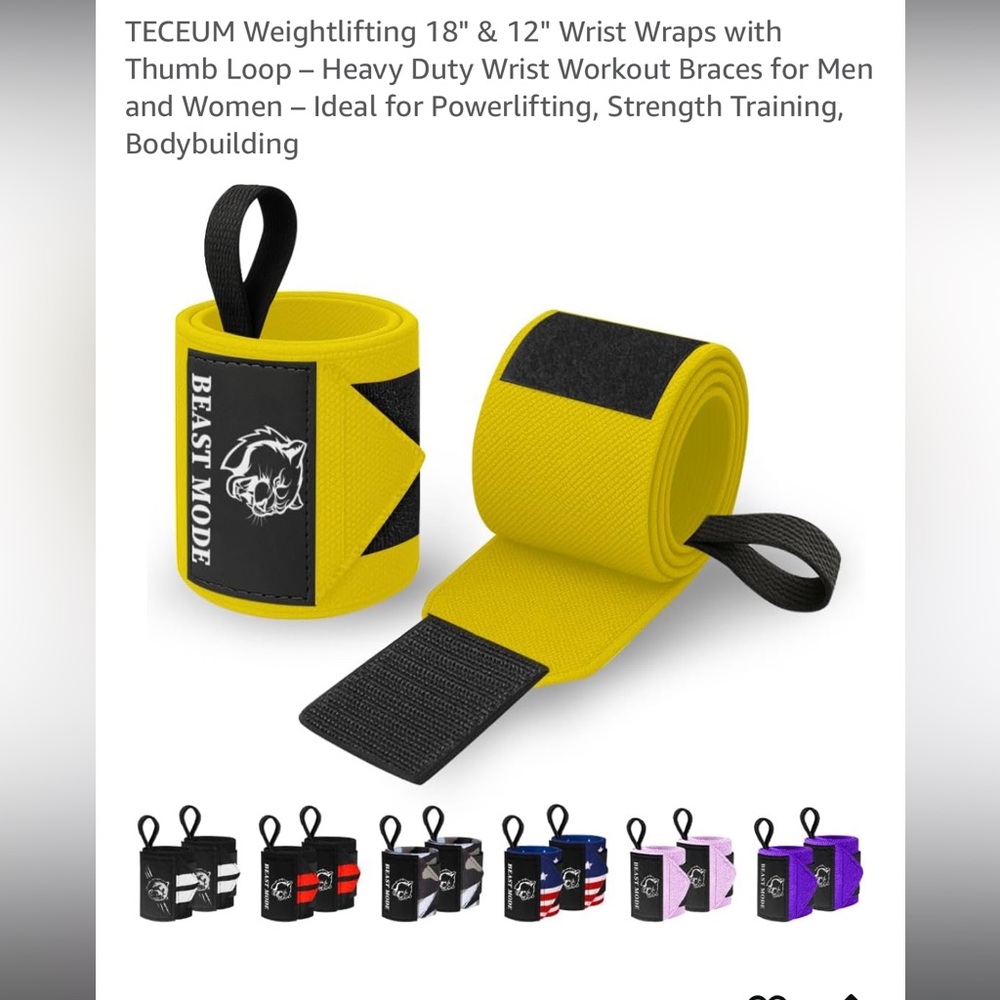 New Beast Mode Yellow Wrist Wraps
